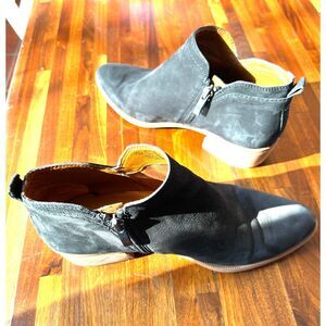 Franco Sarto Black Leather Side Zip Ankle Boots Sz 7.5M